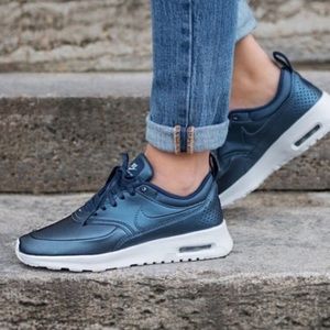 Nike Air Max Thea Women’s Metallic Blue Size 9 Running Sneakers Shoes